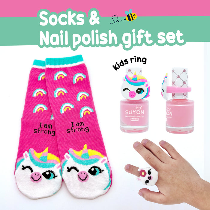 socks & nail polish gift set - Unicorn