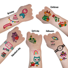 Load image into Gallery viewer, Temporary Tattoos for Kids (10 sheets/150 pcs inside)

