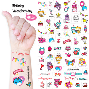 Temporary Tattoos for Kids (10 sheets/150 pcs inside)